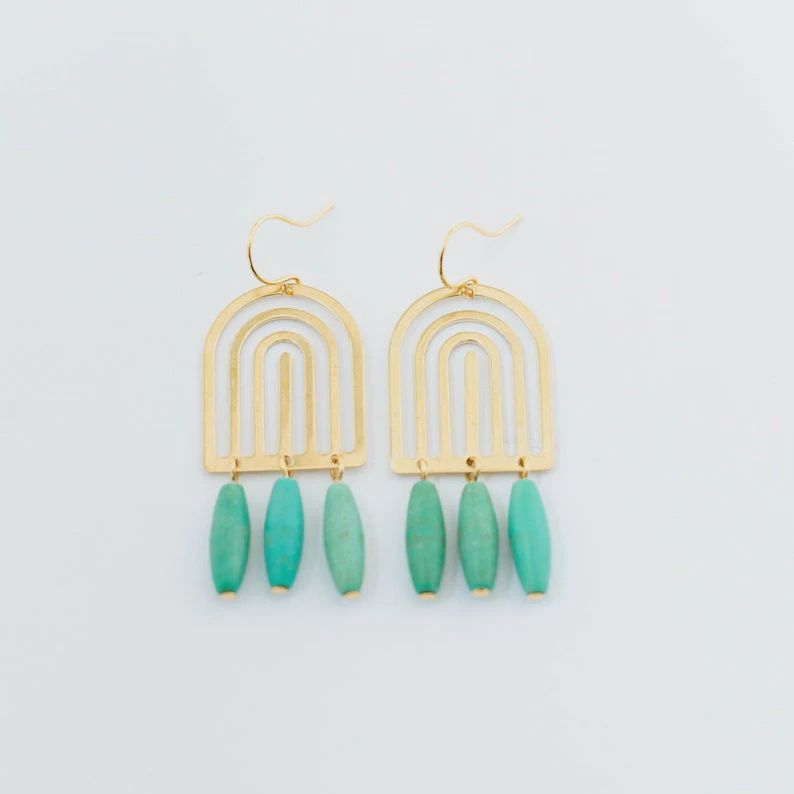 Turquoise Arch Earrings
