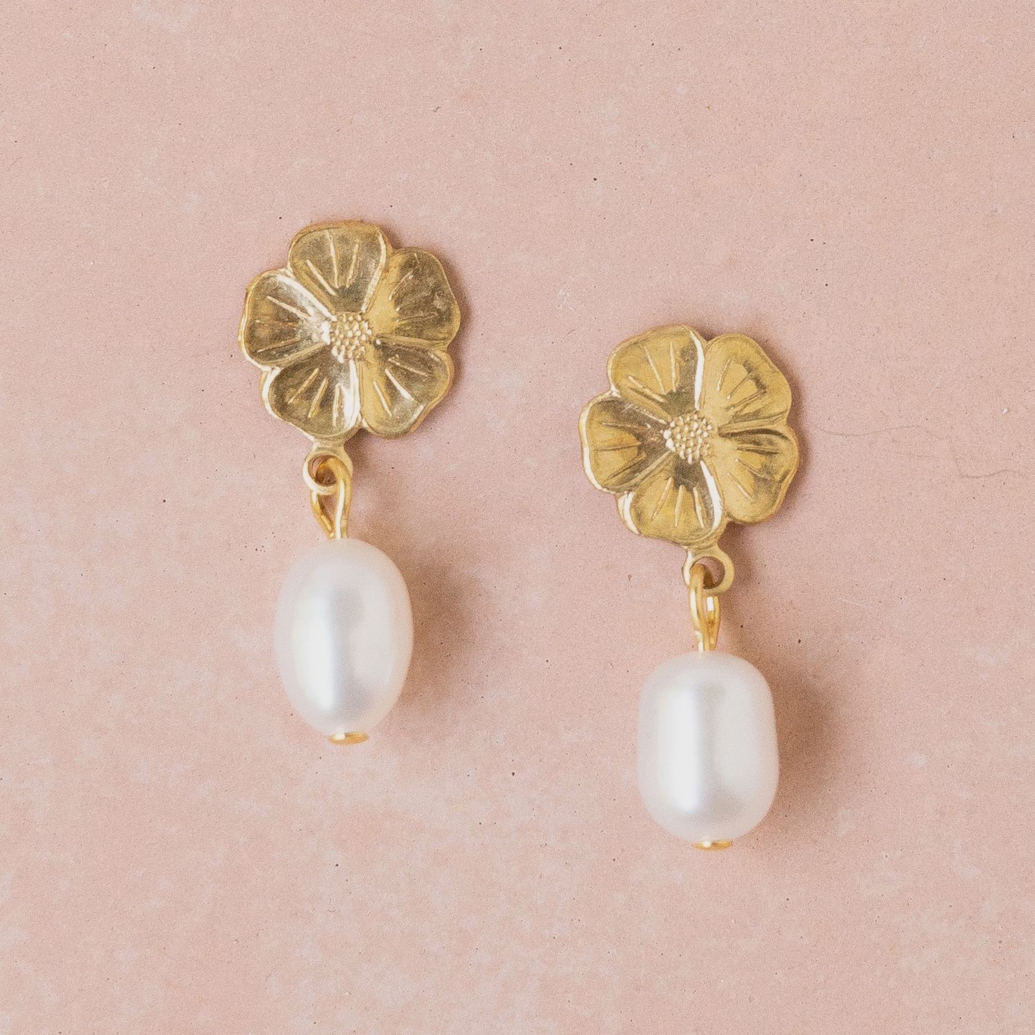 Flower and Pearl Studs