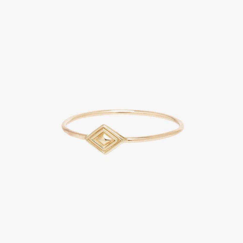 Tiny Diamond Shaped Ring | 14K