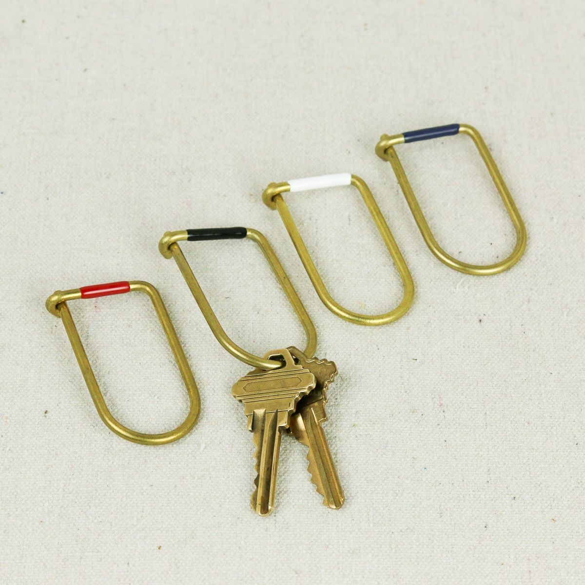 enameled brass keyring