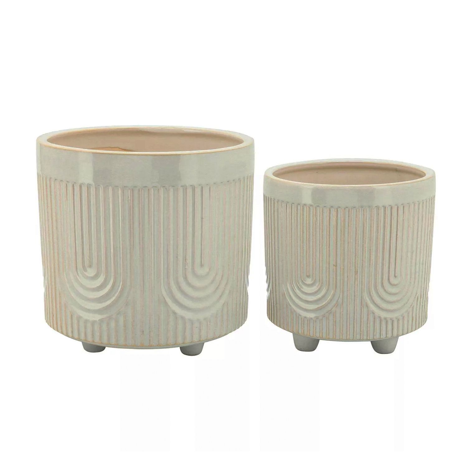 deco arch footed planter | mint