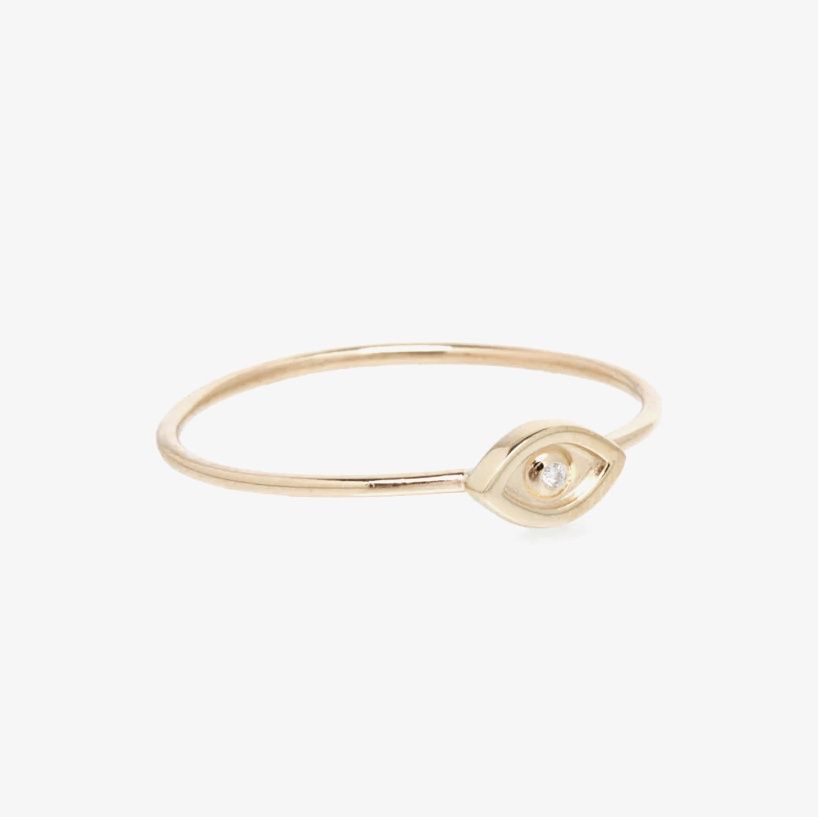 cecelia evil eye ring | white diamond