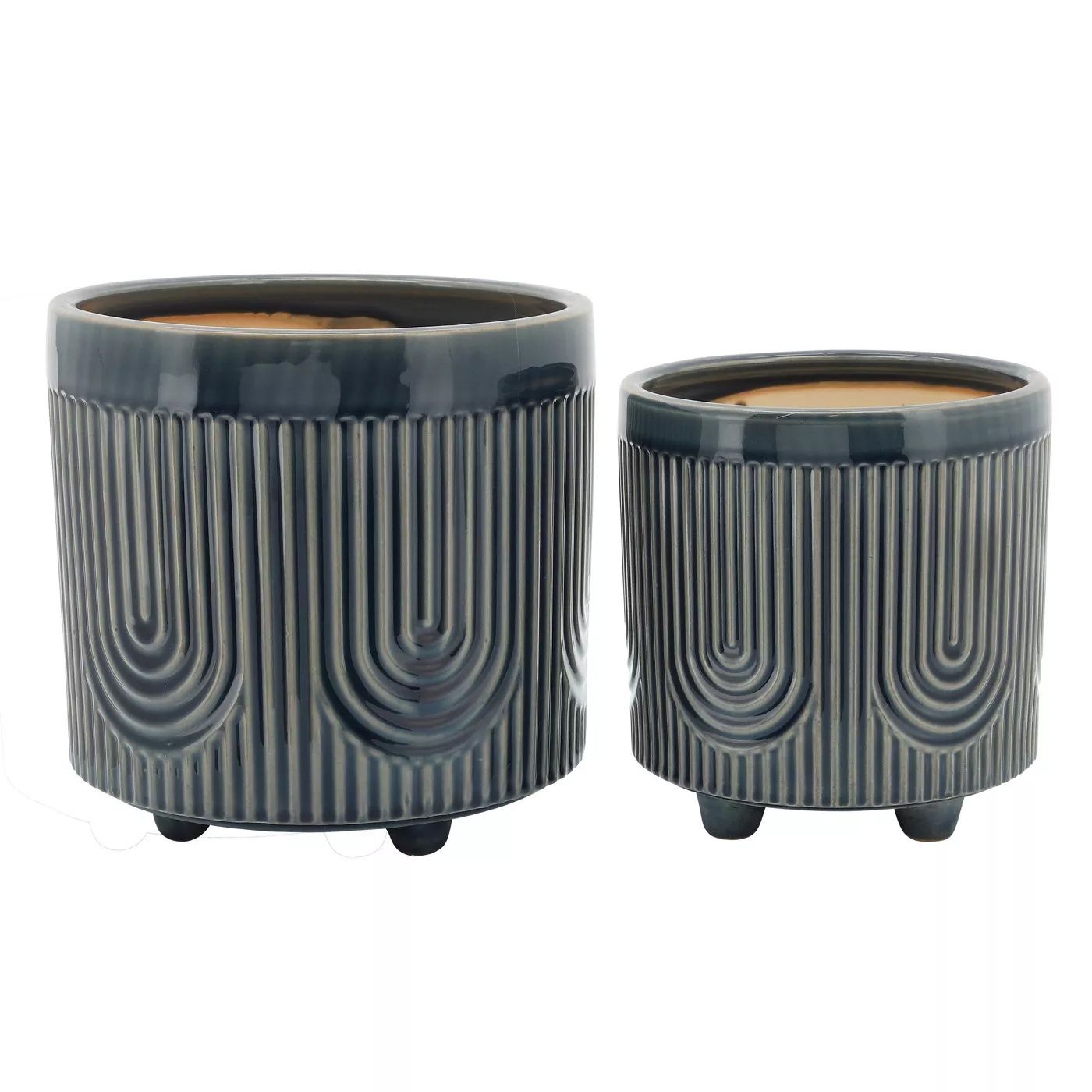 deco arch footed planter | navy