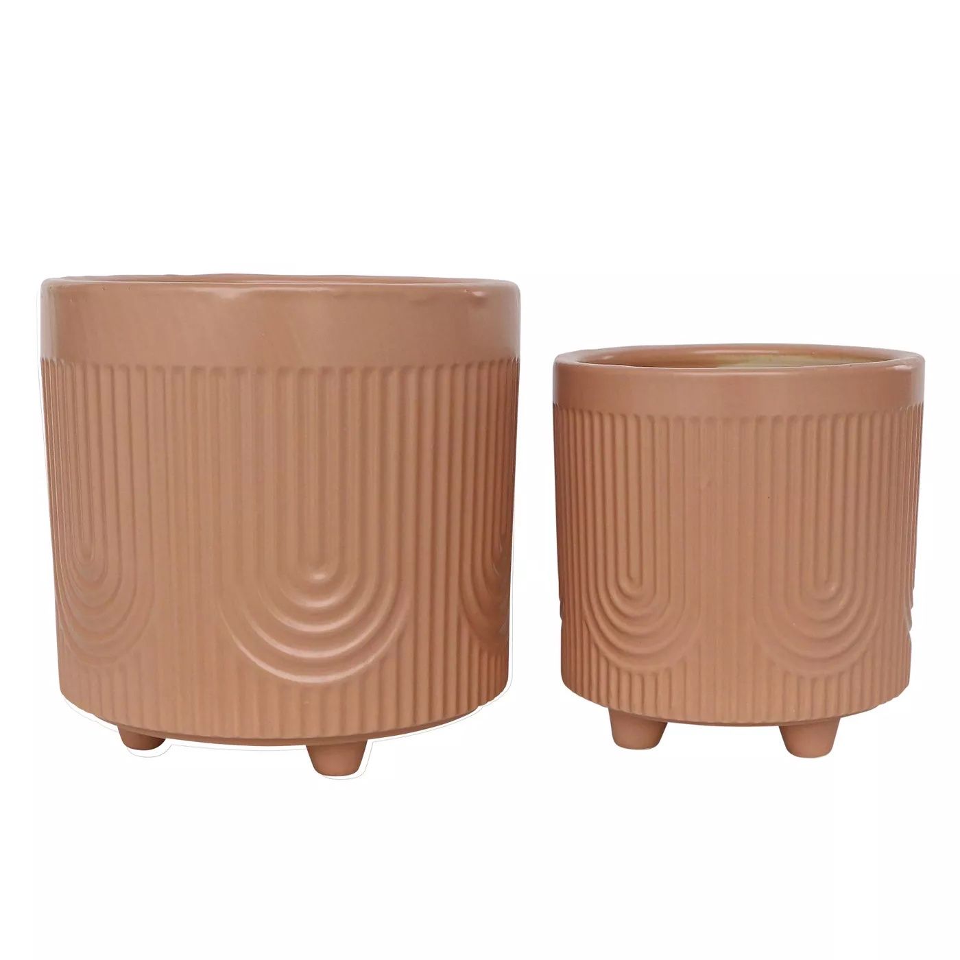 deco arch footed planter | pink