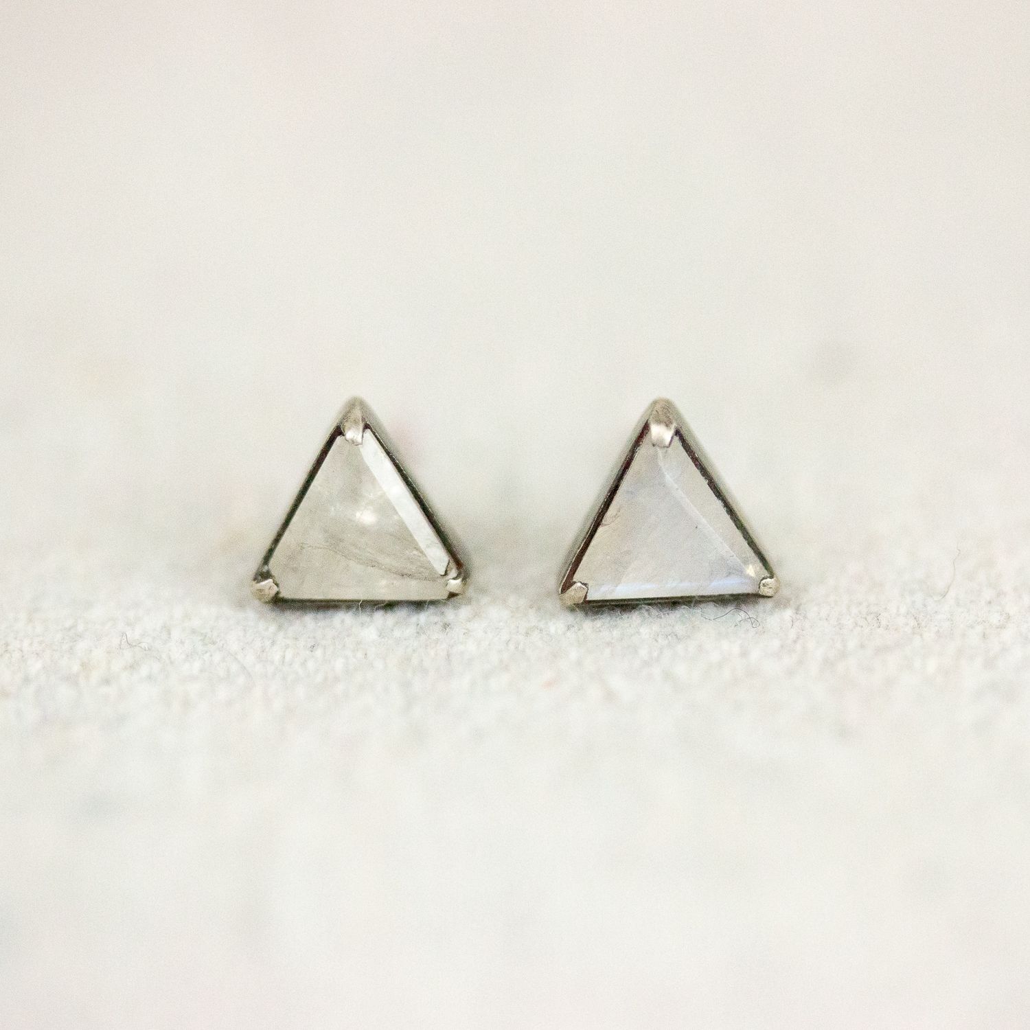 triangle stone earrings