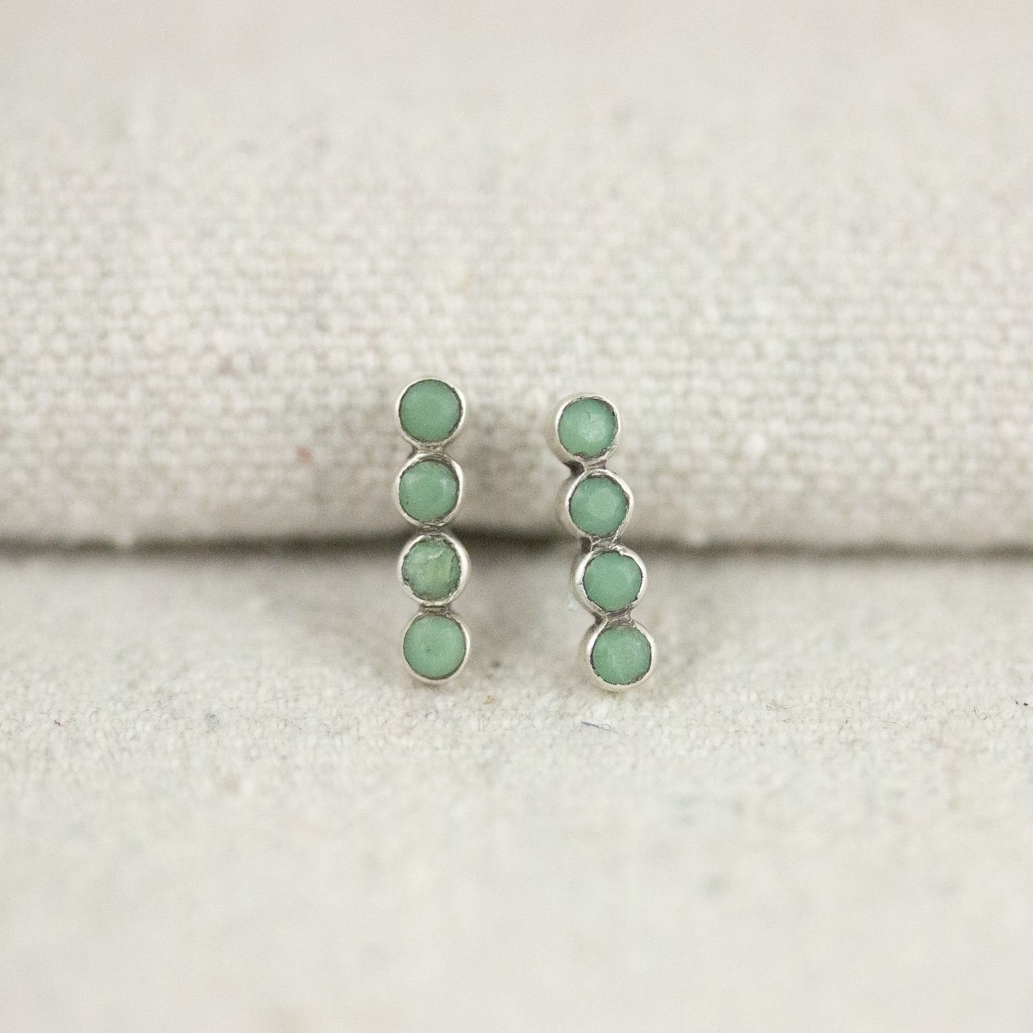 stone bar stud earrings