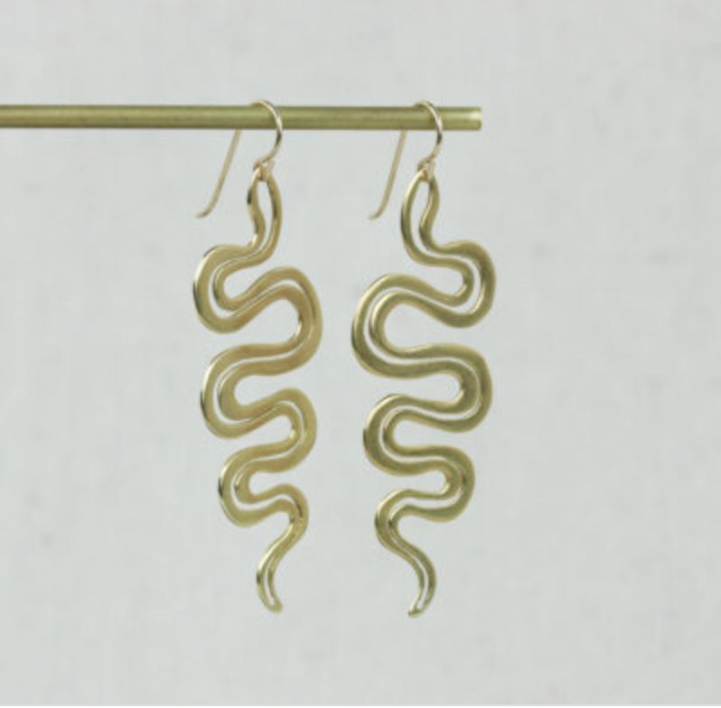 boa earrings, Material: Brass