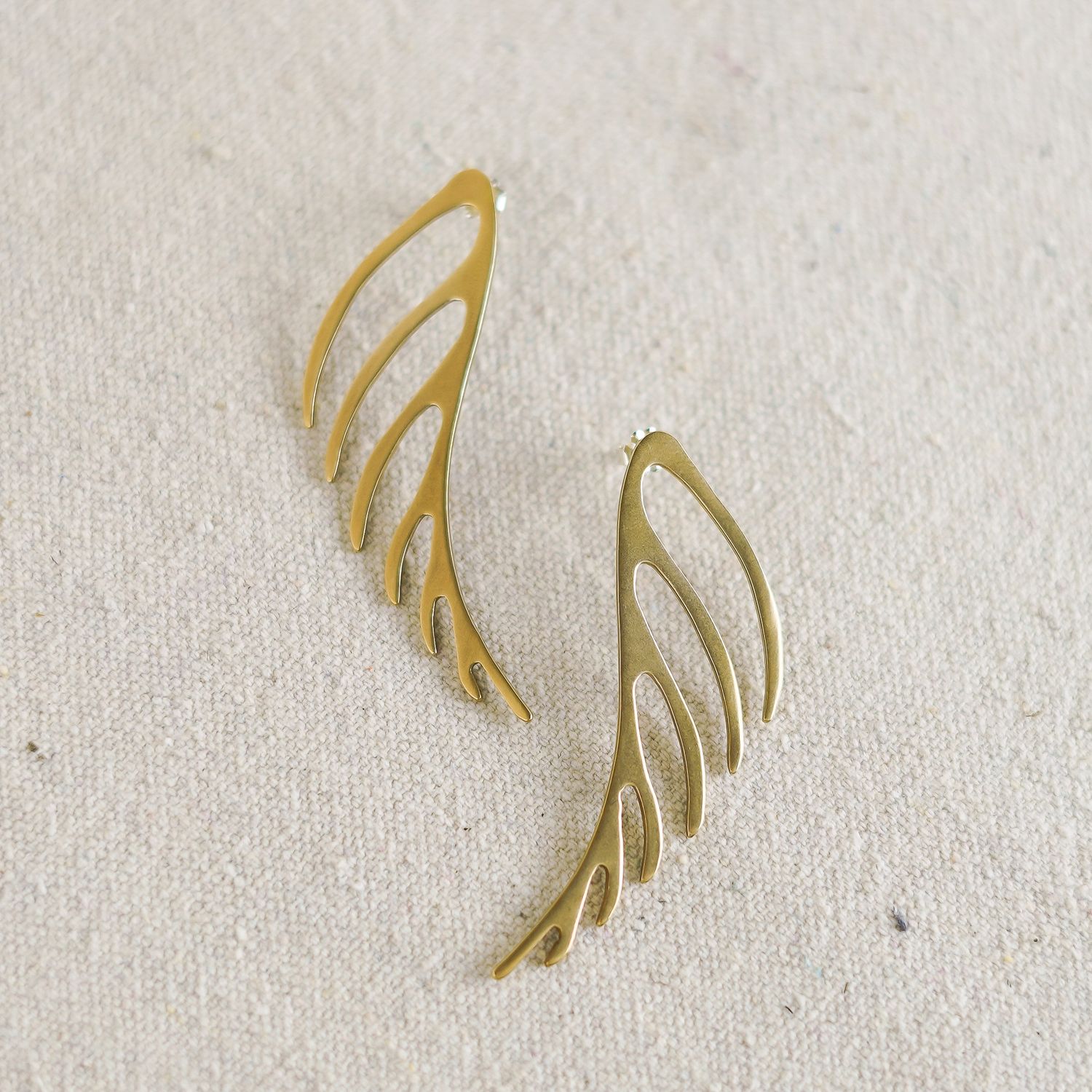 fern earrings / Brass