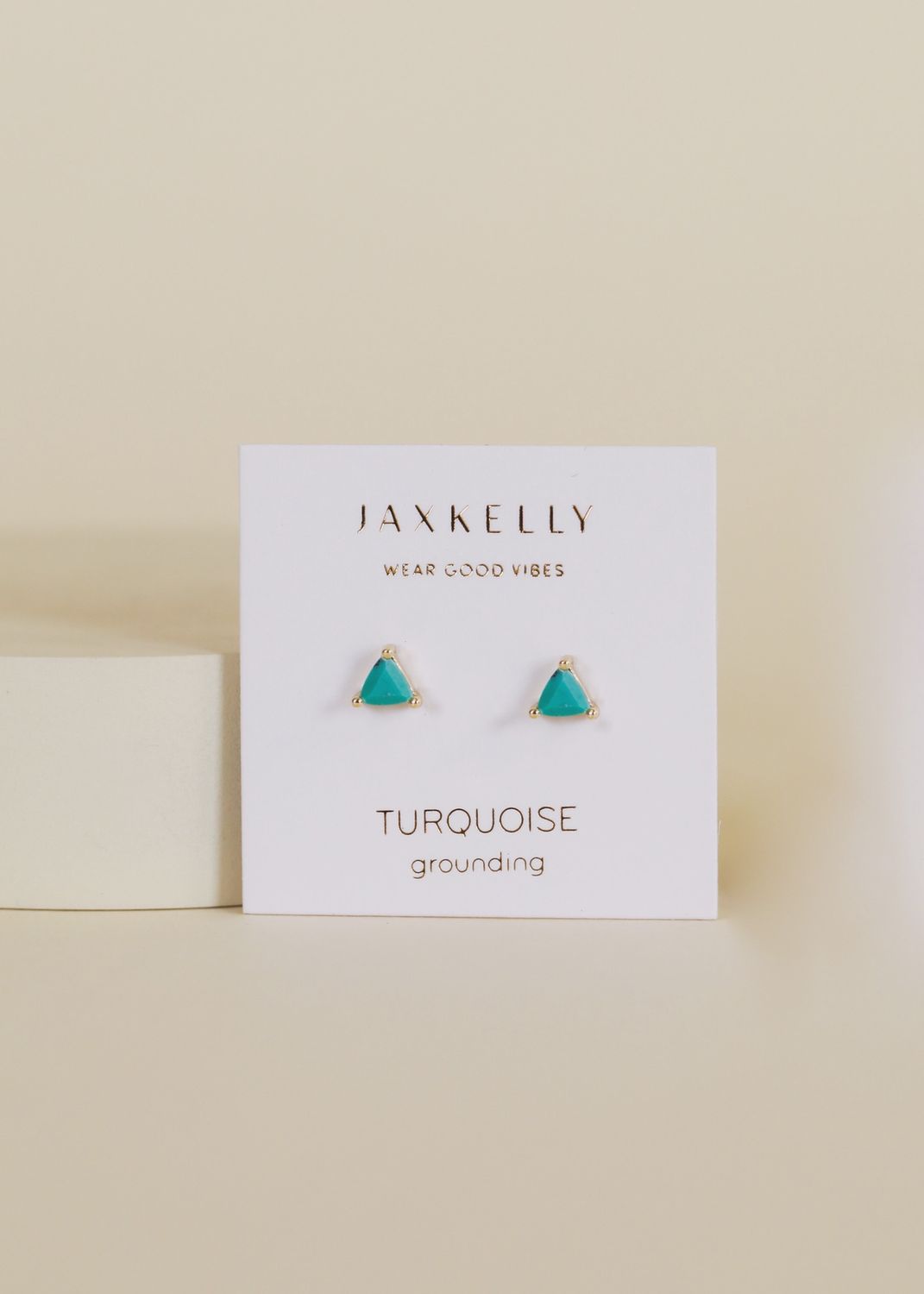 tiny triangle studs | turquoise