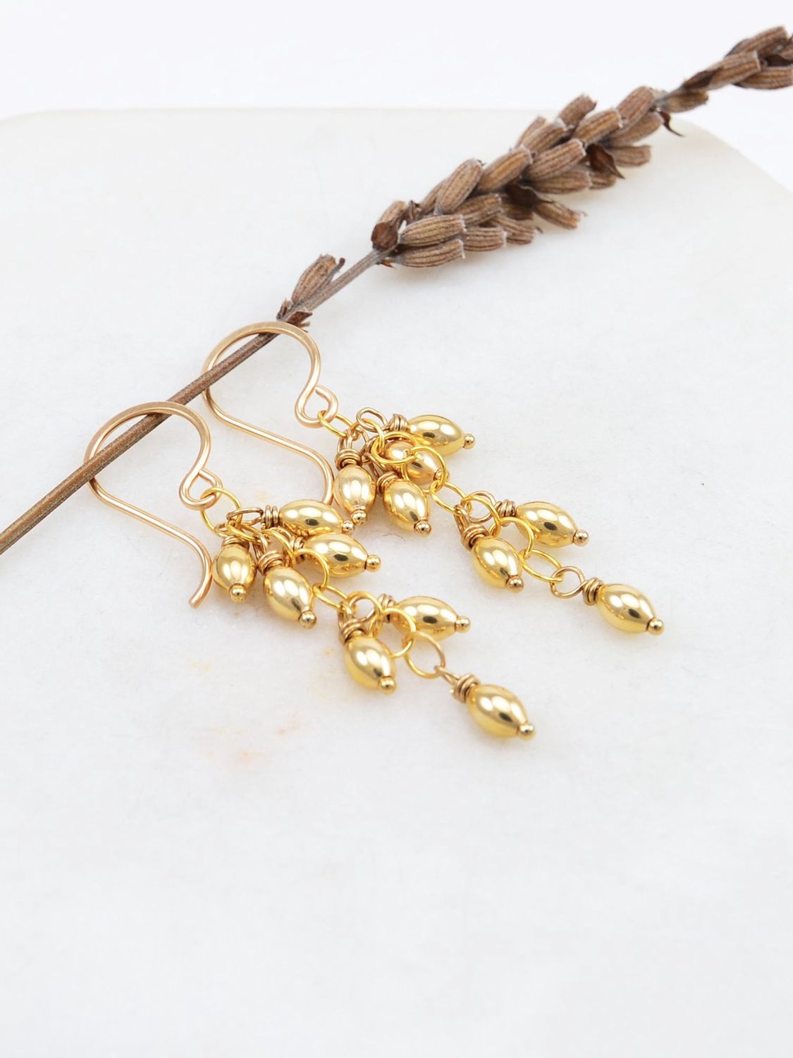 Gold Cluster Earrings