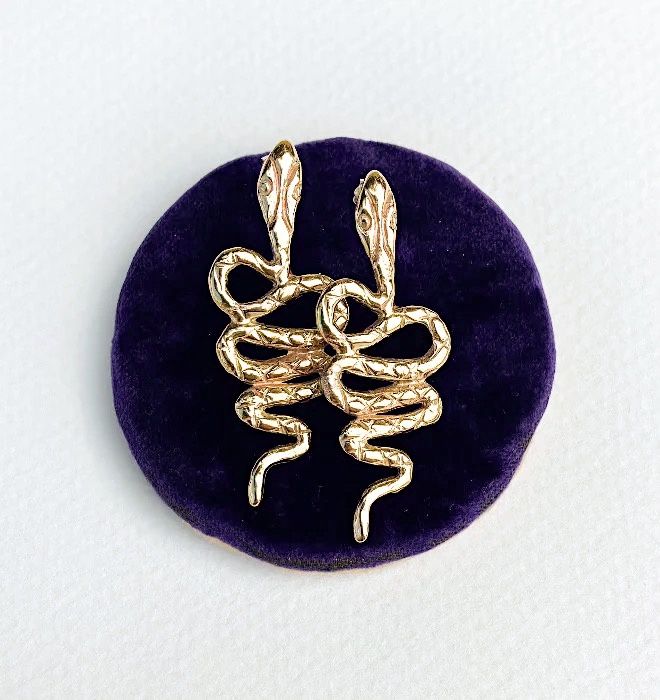 Wax Cast Serpent Earrings