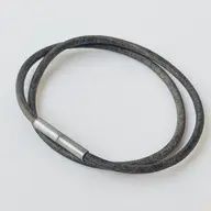 Leather Wrap Bracelet, Color: black