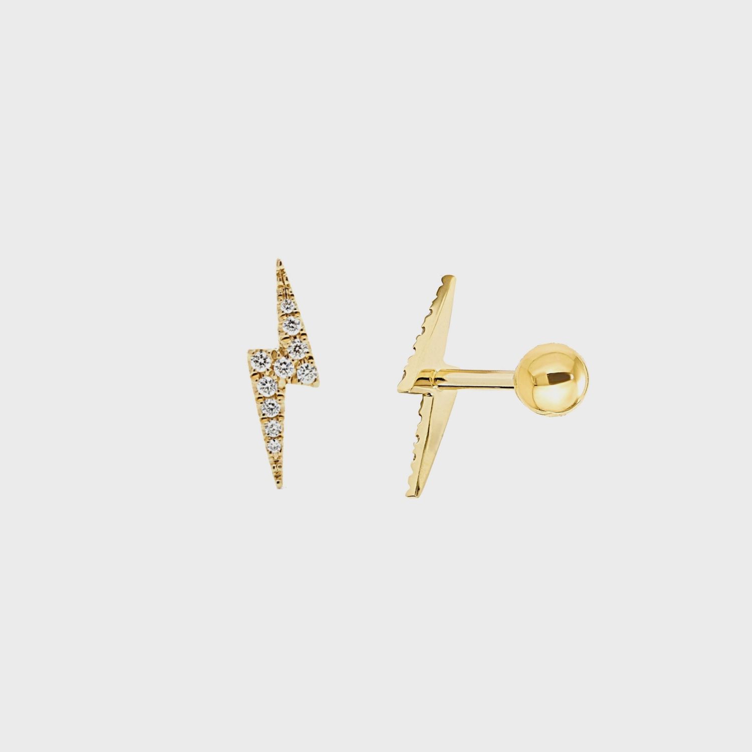 Lightning Bolt Flat Back | 14k Gold