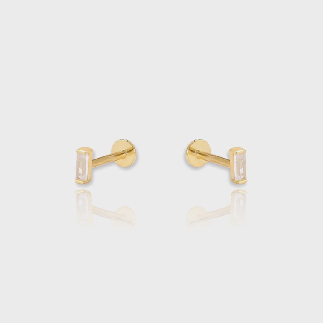 Baguette Flat Back | 14k Gold Vermeil