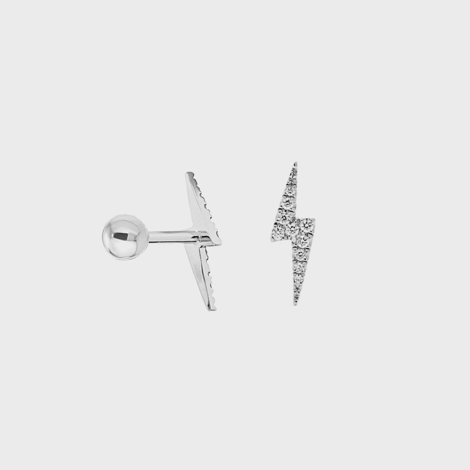 Lightning Bolt Flat Back | Silver
