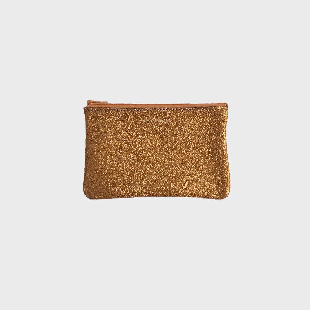 small leather pouch | crinkle sunset