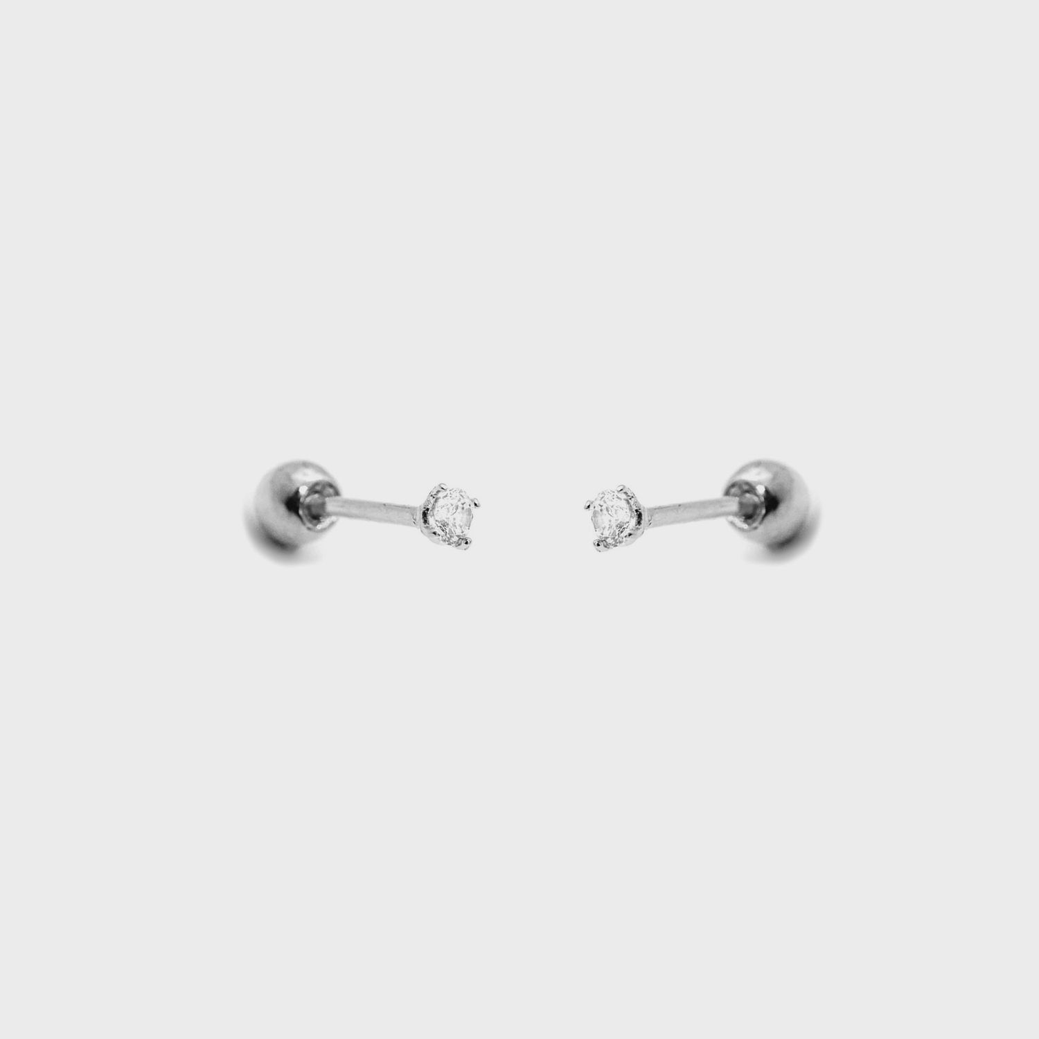Tiny CZ Stone Flat Back Studs | Silver