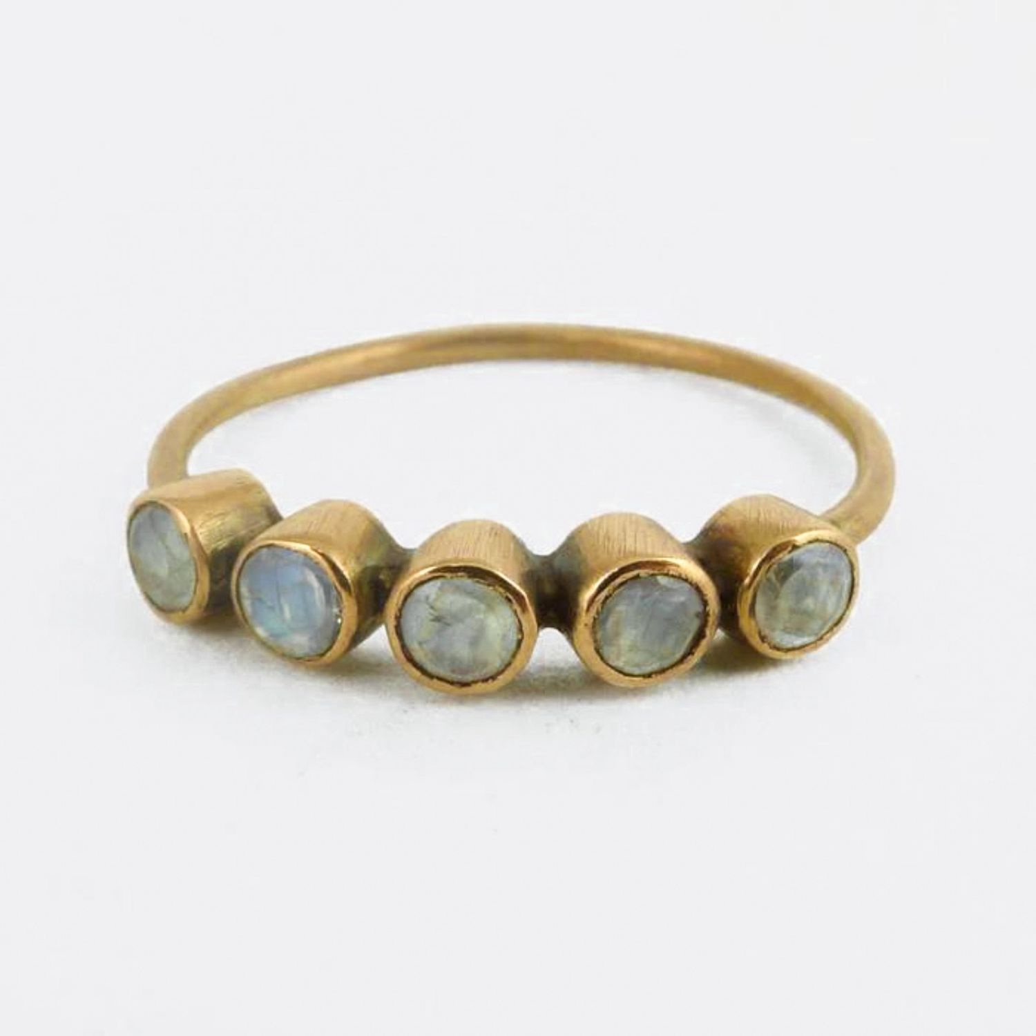 5 Stone Ring, Size: 5, Stone: Moonstone