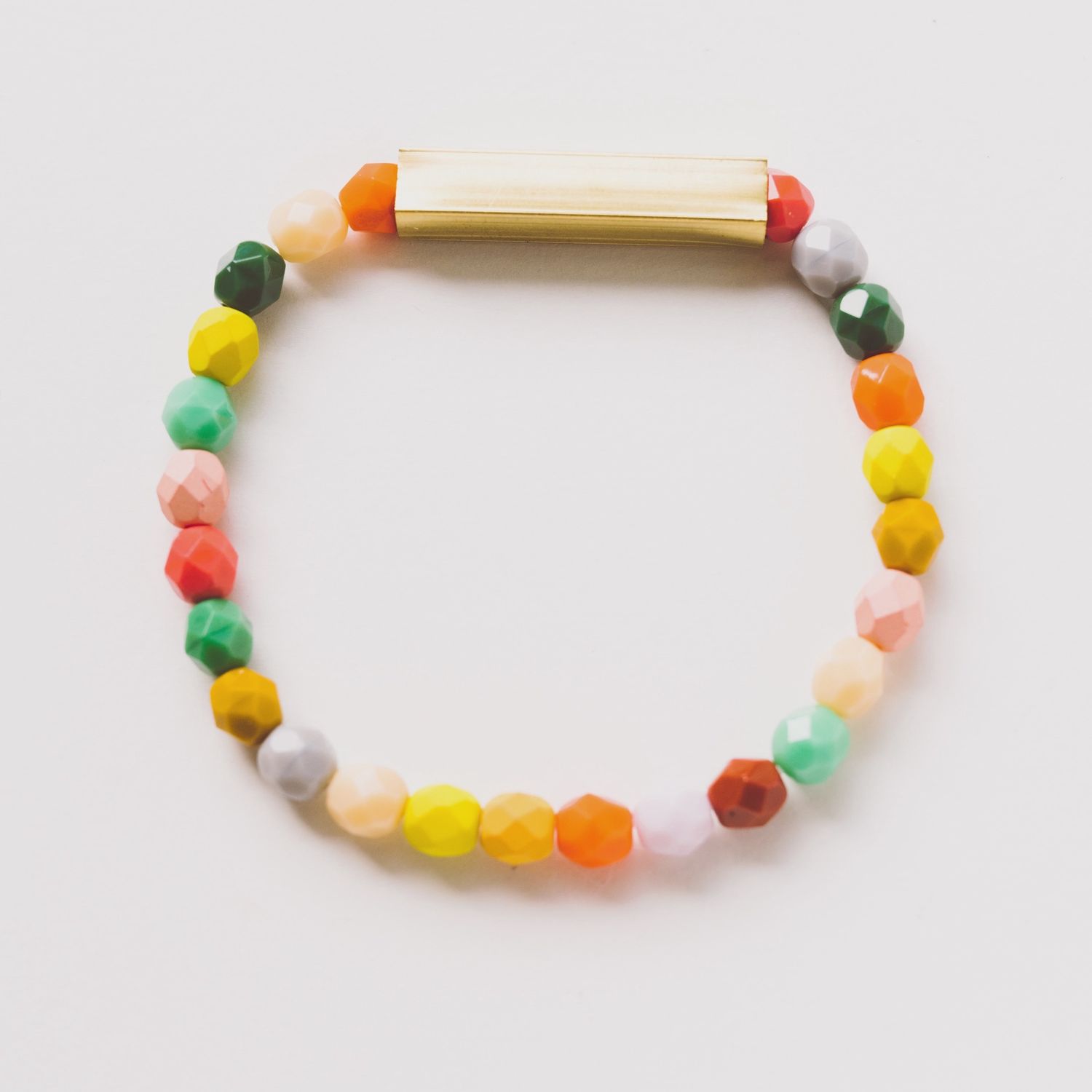 Mixed Beads &amp; Brass Bracelet