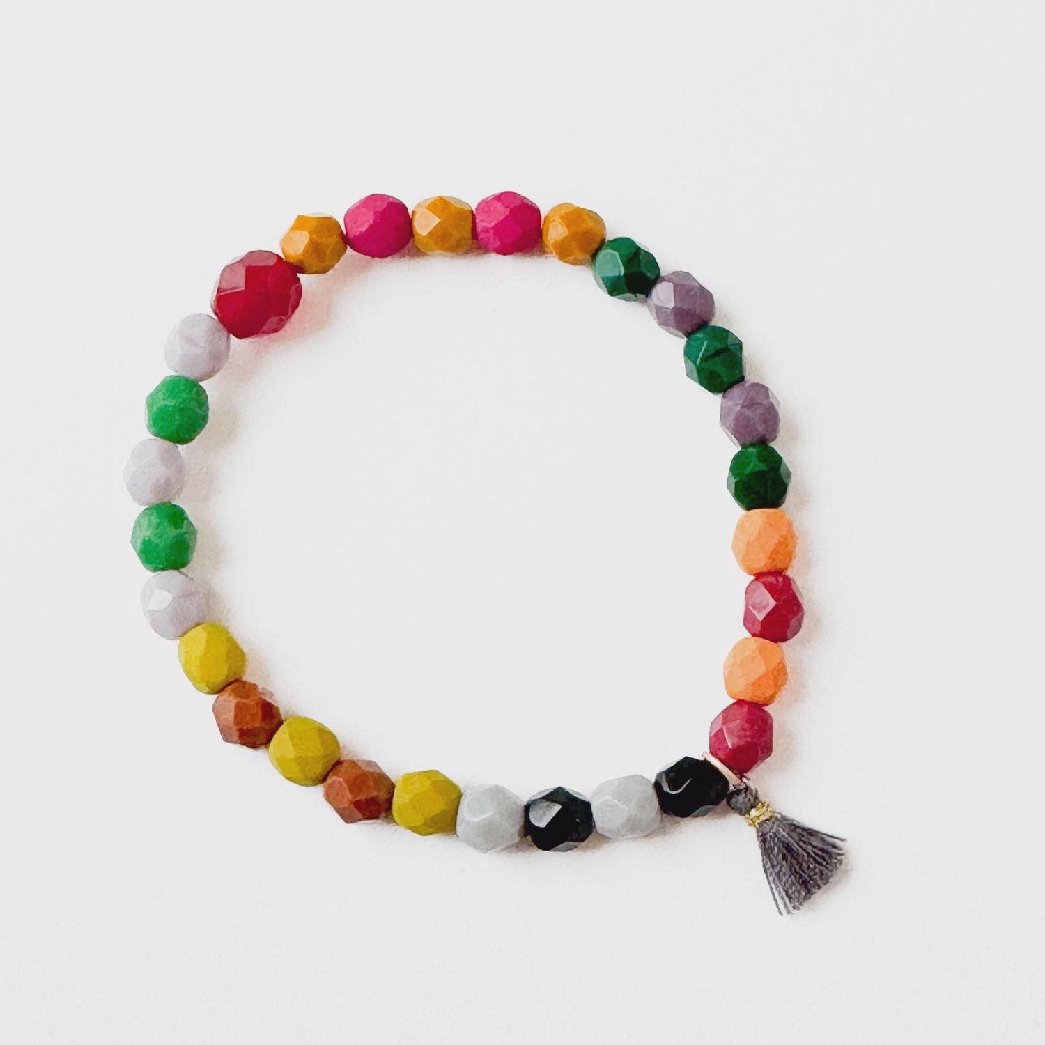 Colorful Beaded Bracelet with Tassel