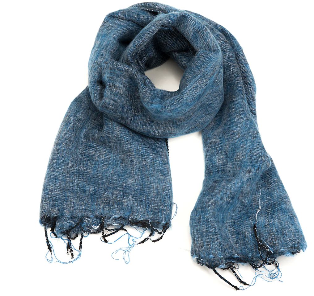 brushed woven scarf, Color: aqua