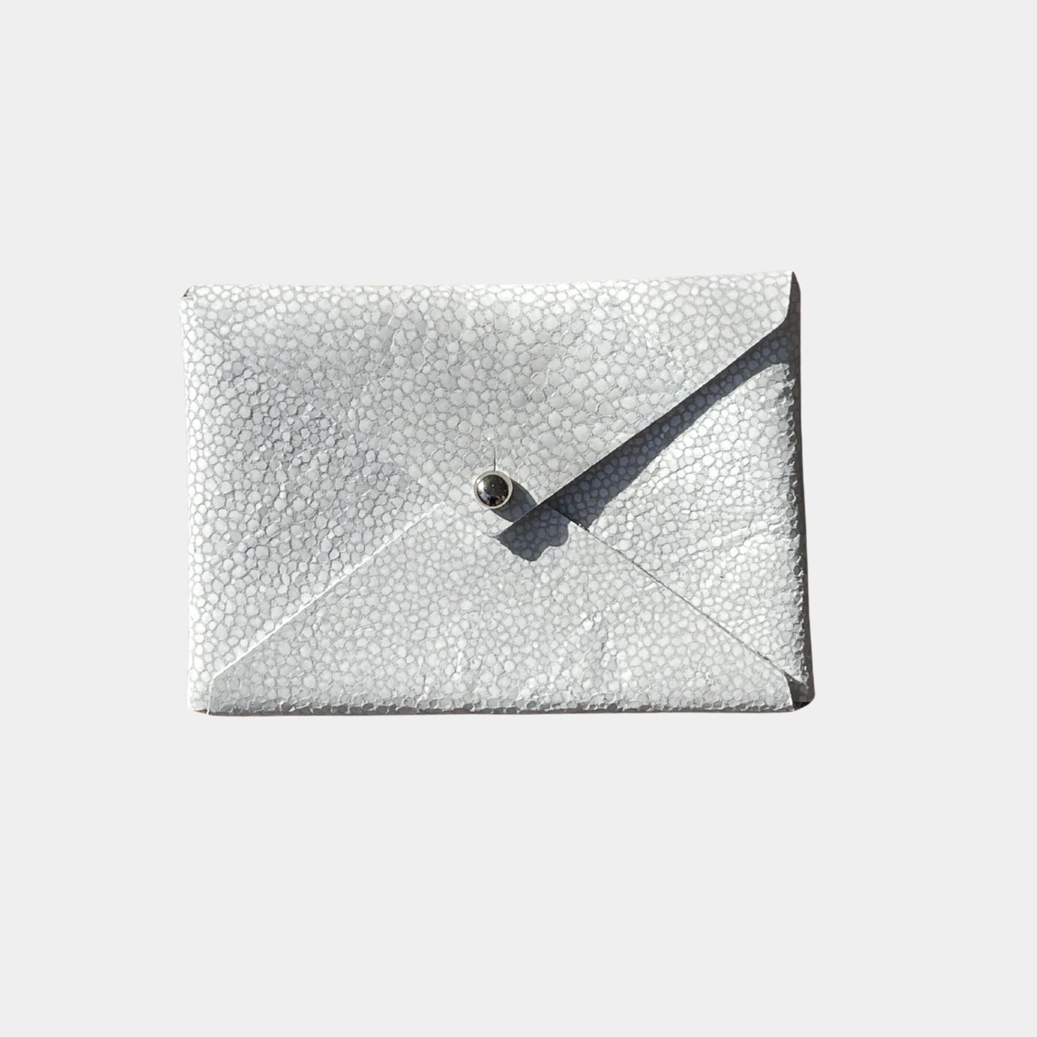 leather card wallet | white stingray