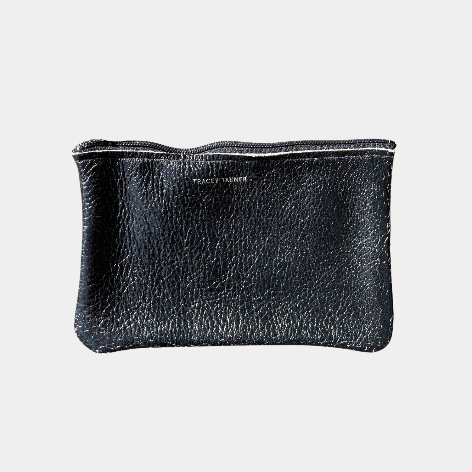 small leather pouch | black with tin