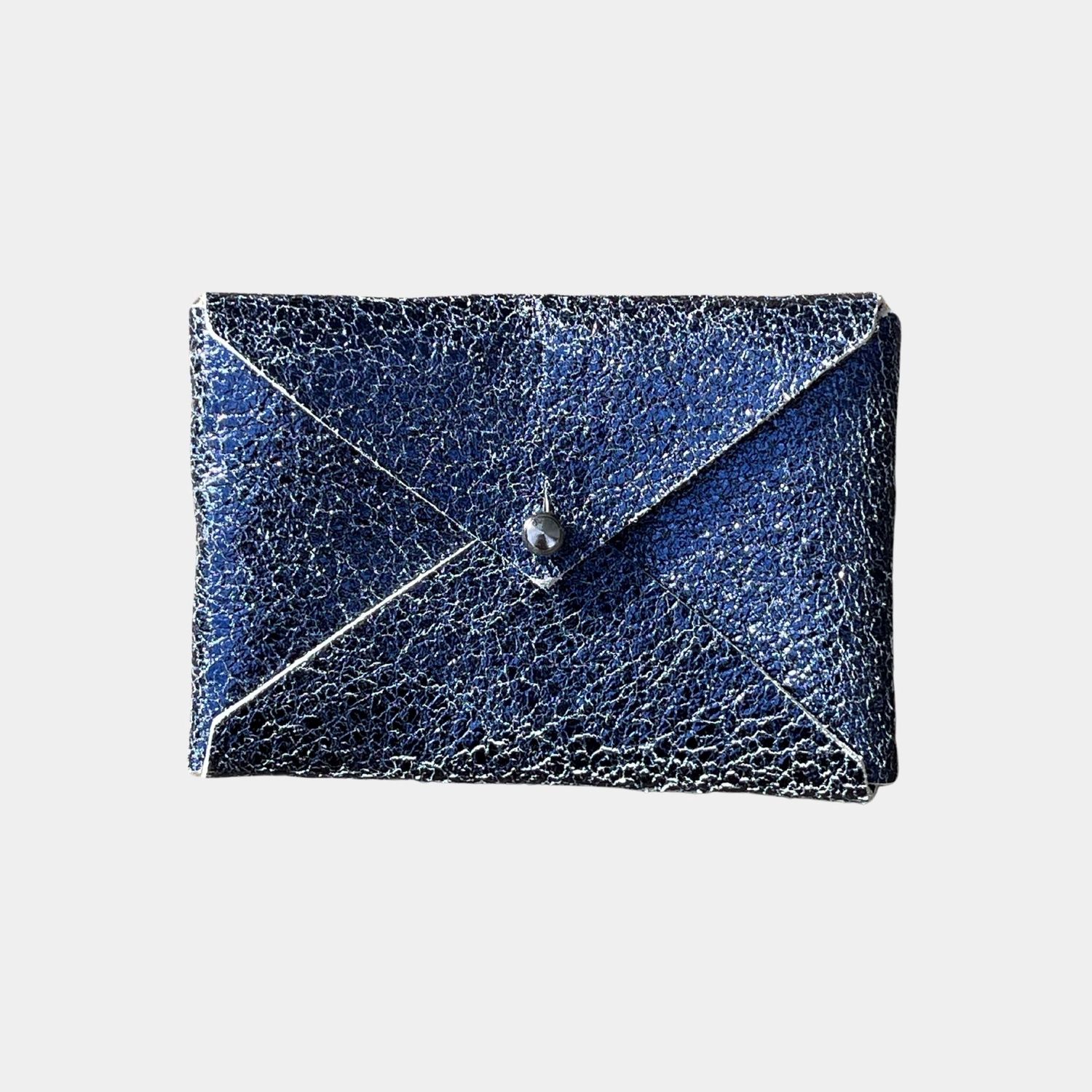 leather card wallet | navy &amp; black