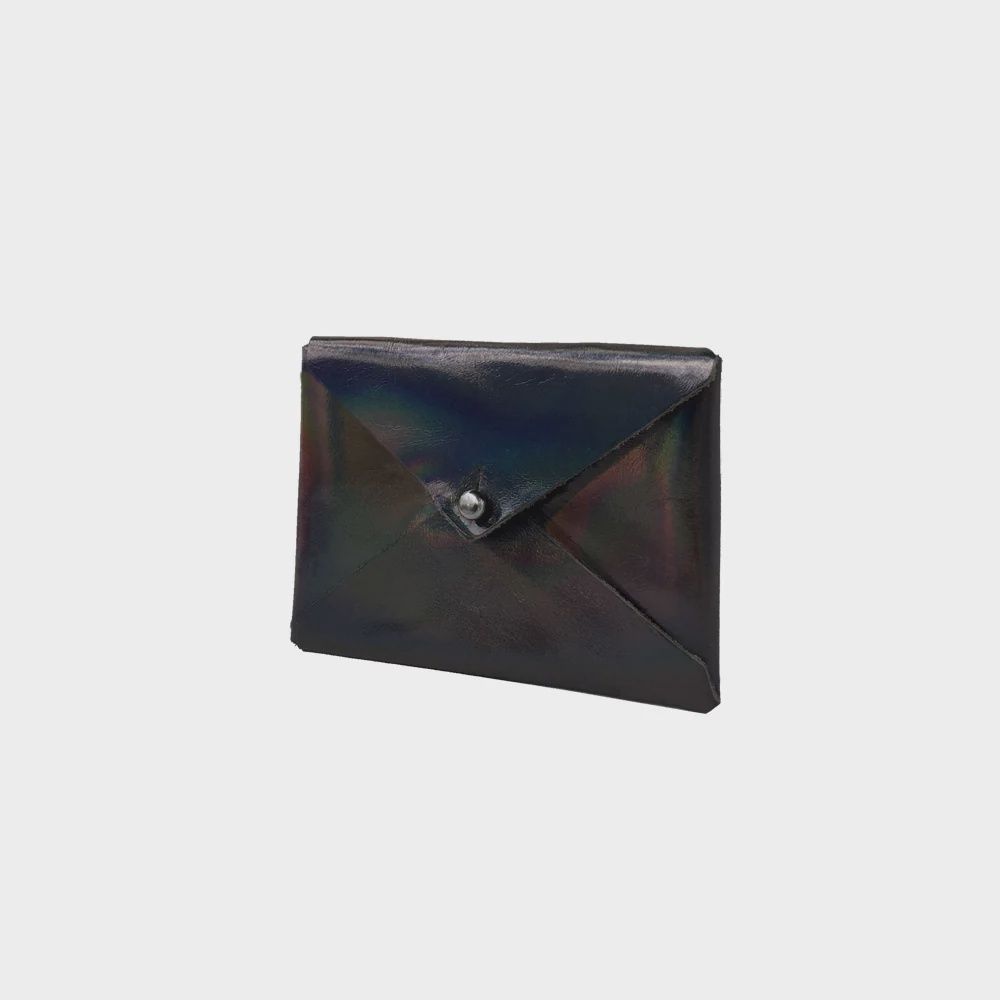 leather card wallet | hologram graphite