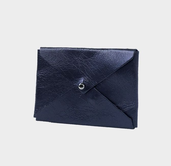 leather card wallet | navy