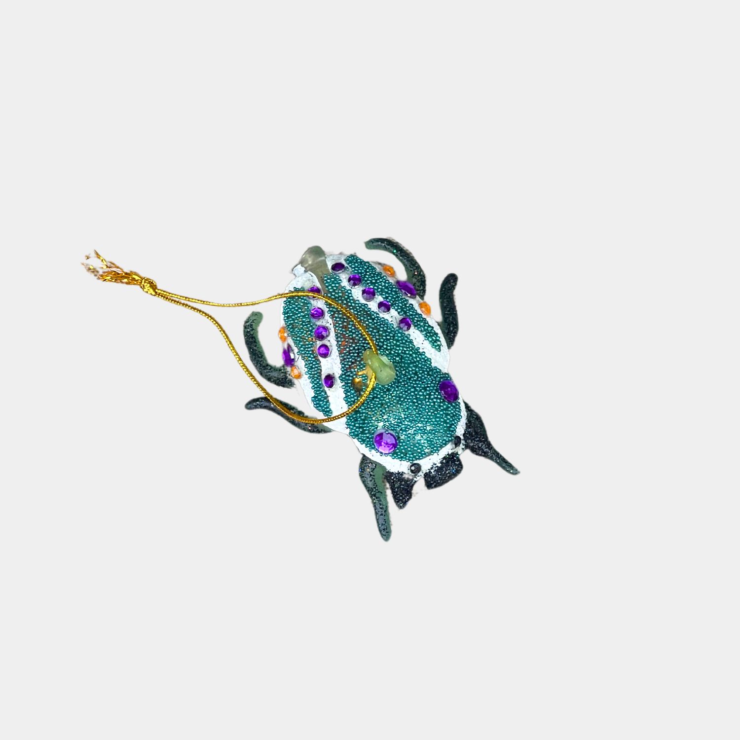 Tiny Beetle Ornament, Color: Teal