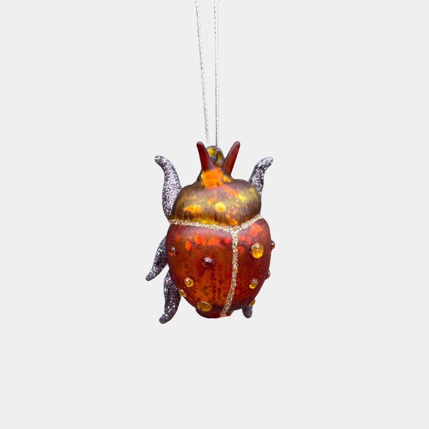 glittered insect ornament, Size: Orange (small)