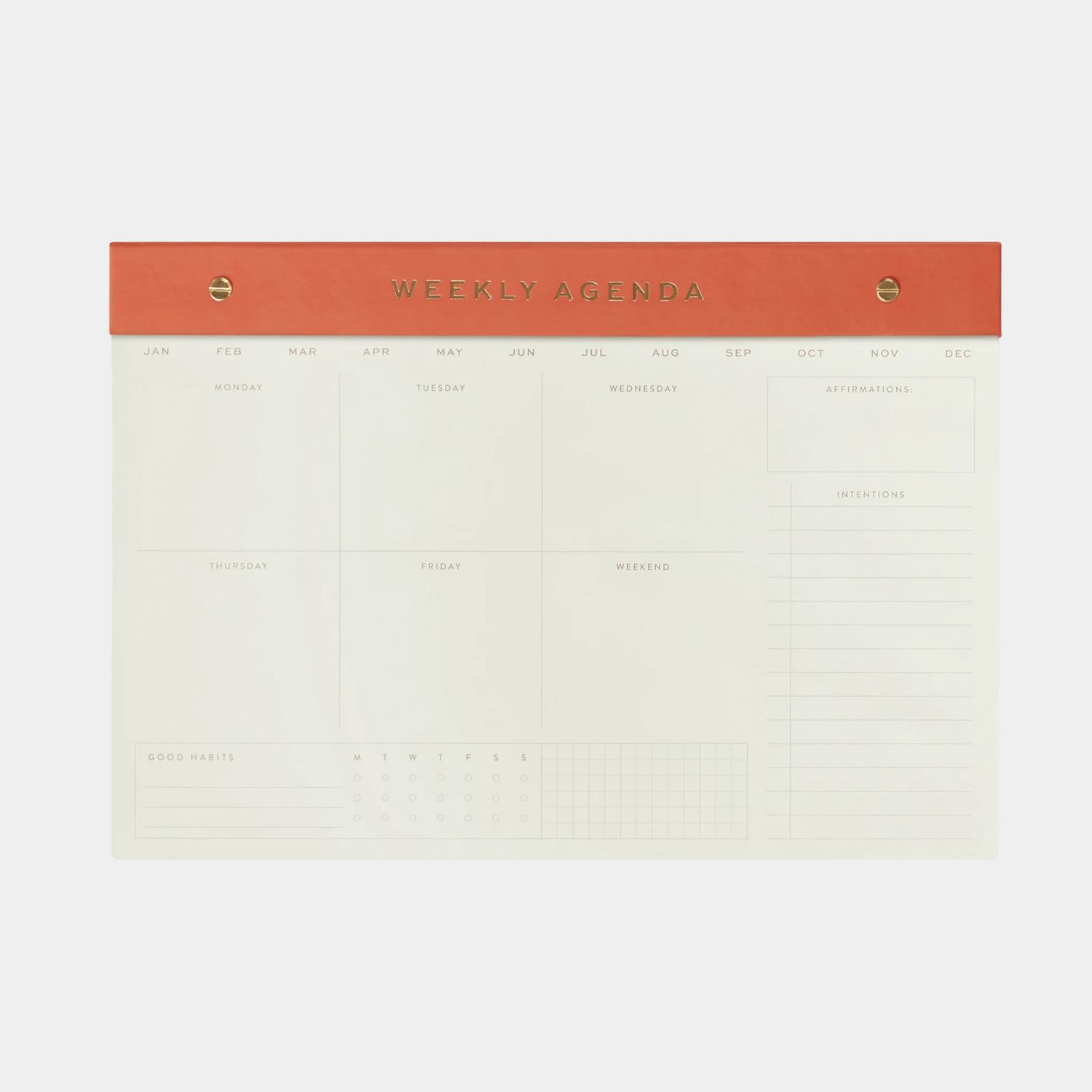 Post Bound Weekly Planner Pad | Chili