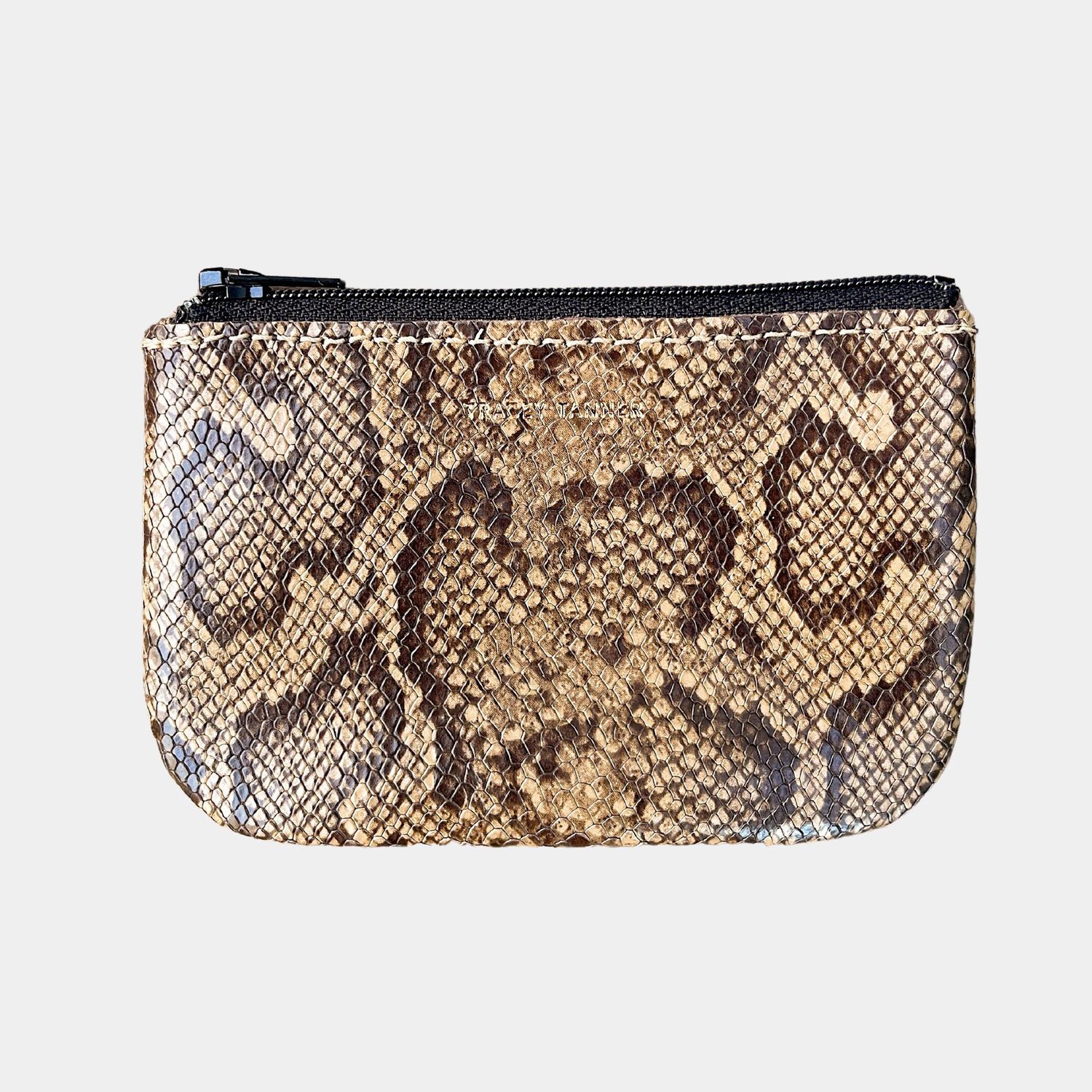 XS leather pouch | Caramel Snakeskin