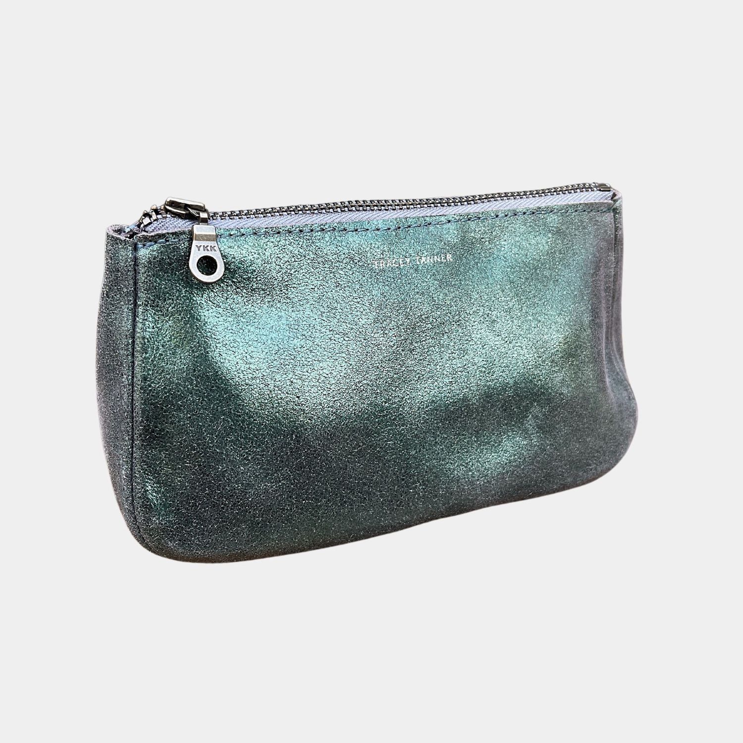 small roomy zip pouch | sparkle evergreen with smoke