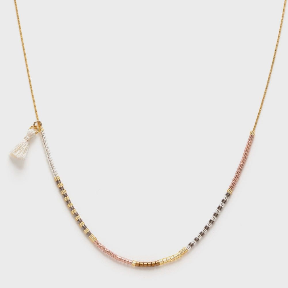 Japanese Seed Bead Necklace | Champagne