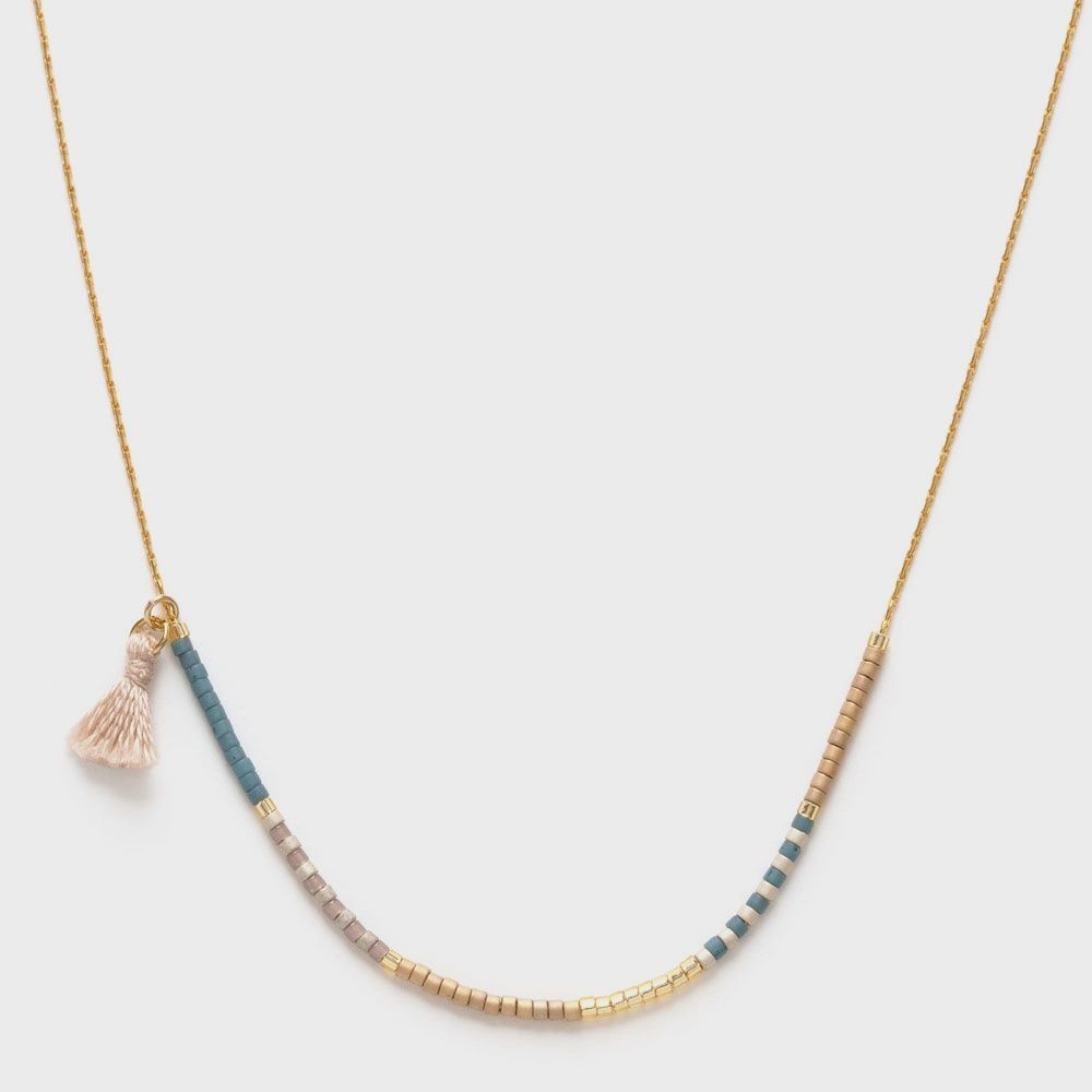 Japanese Seed Bead Necklace | Sky
