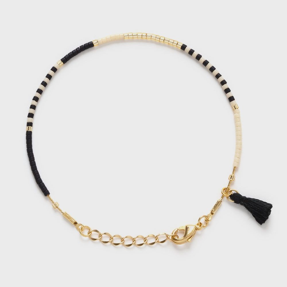 Japanese Seed Bead Bracelet | Black &amp; Bone