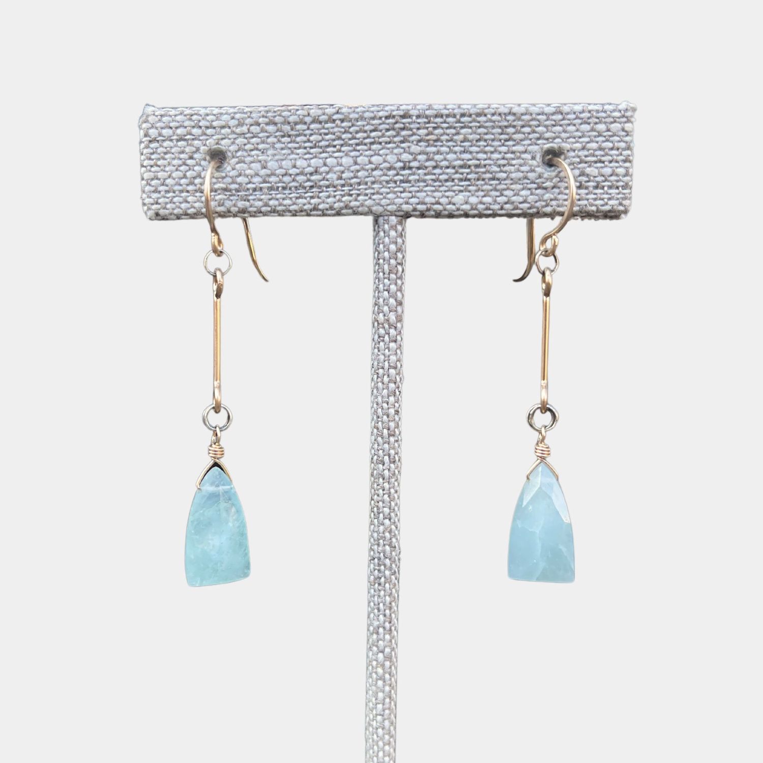 Bar Drop Earrings | Aquamarine