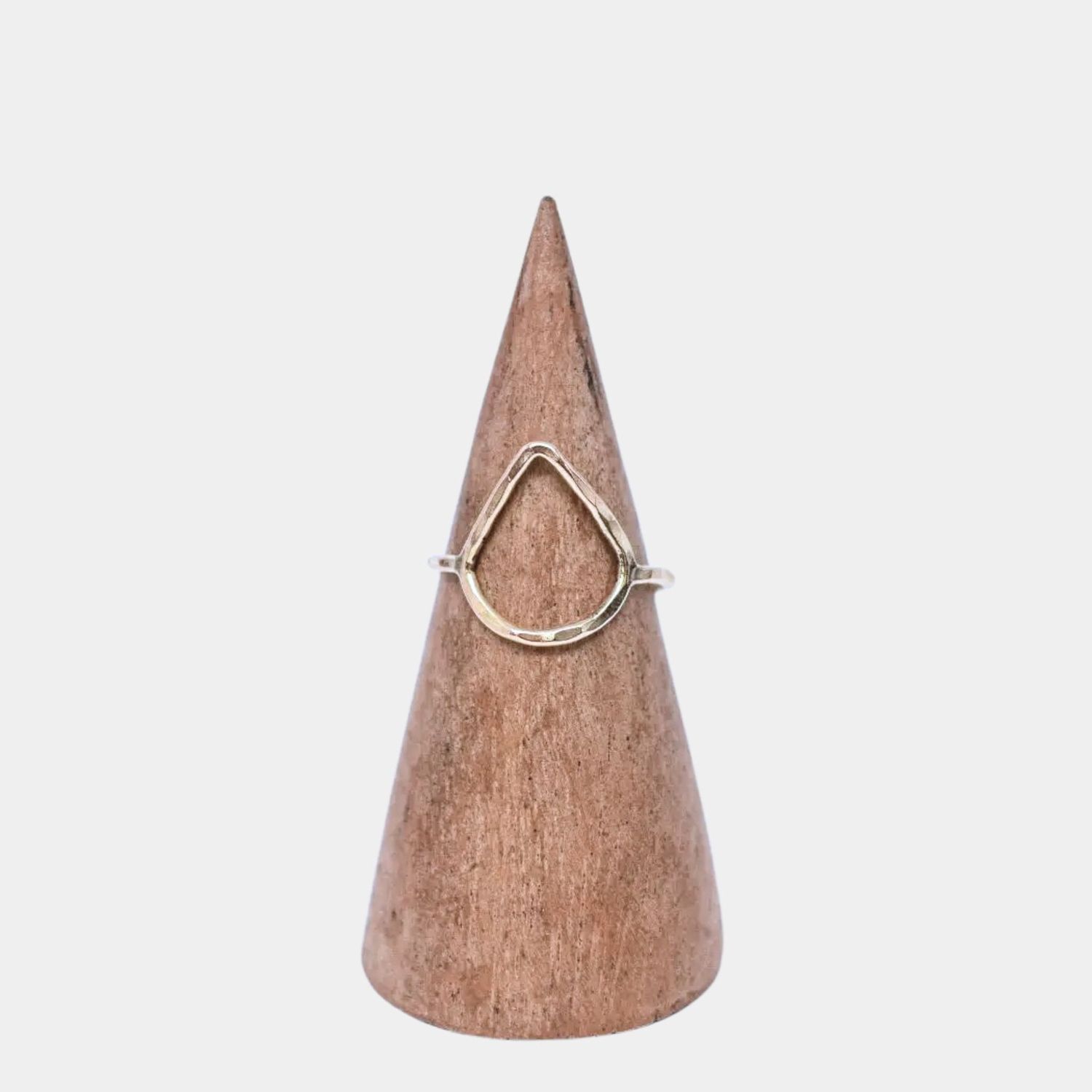 open teardrop ring, Material: sterling silver, Size: 6