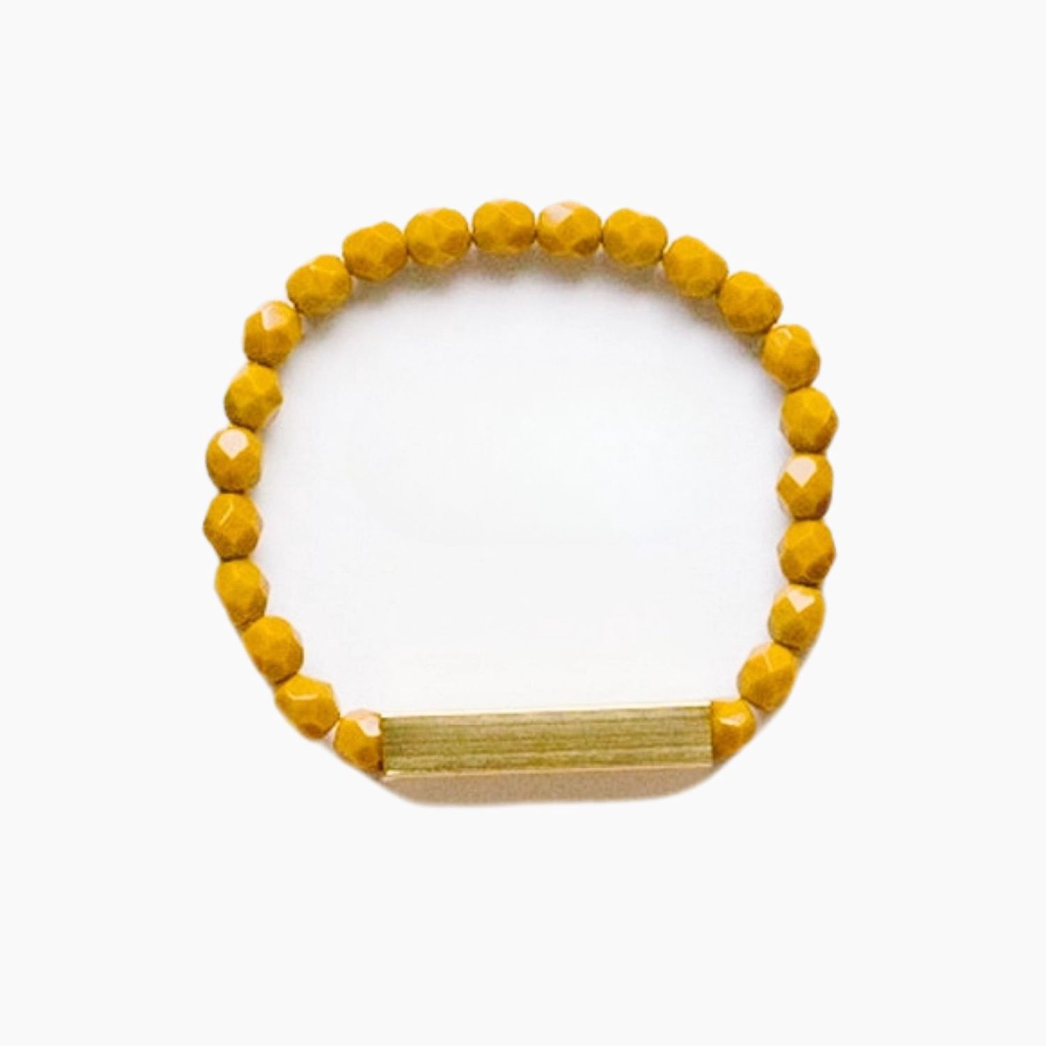 Colorful Bead Bracelet, Color: Mustard