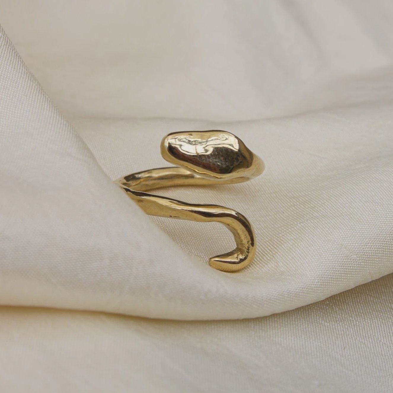 Serpent Guardian Wrap Ring, Material: Brass