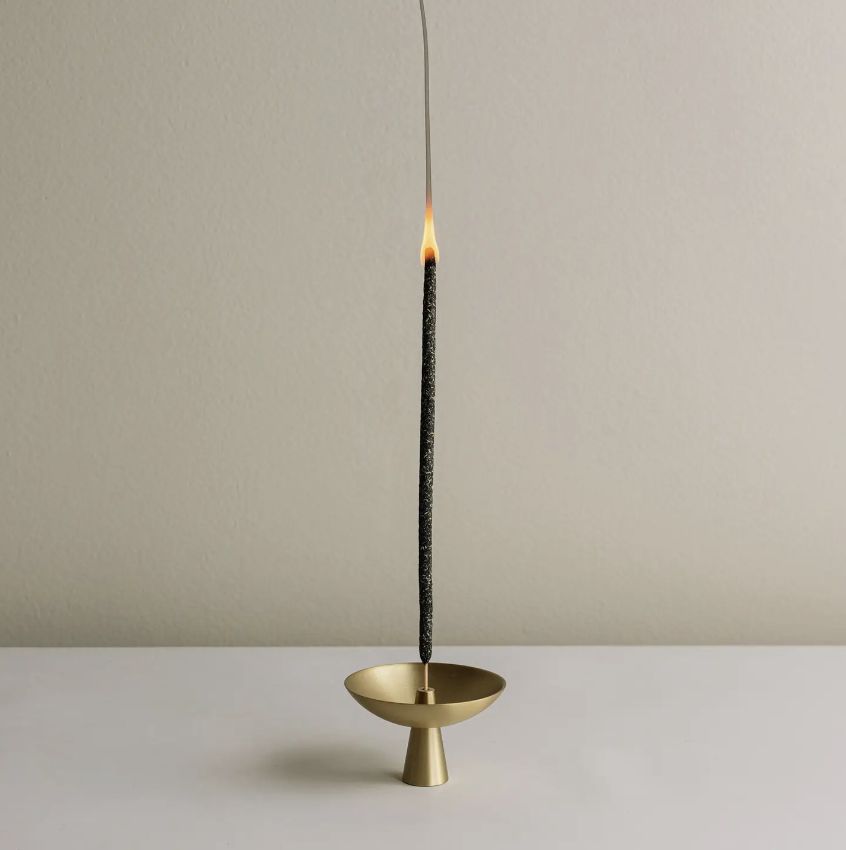 brass incense holder with ash catch