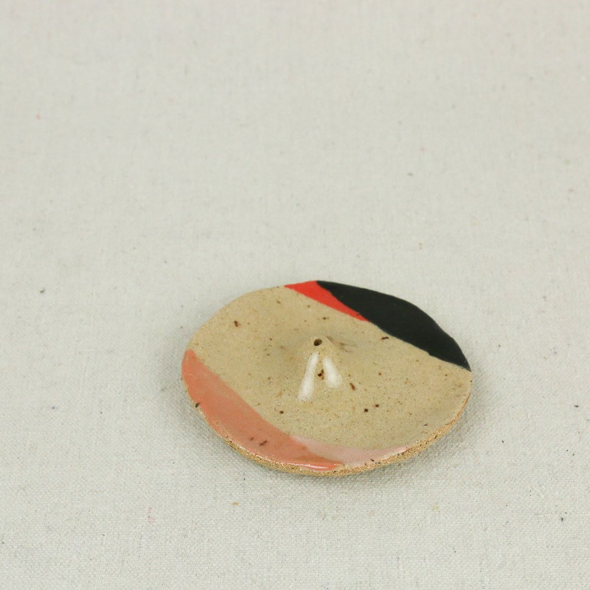 ceramic incense dish, Pattern: waves