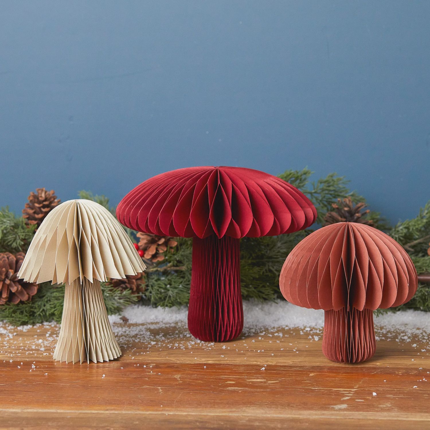 Recycled Paper Mushroom Ornament
