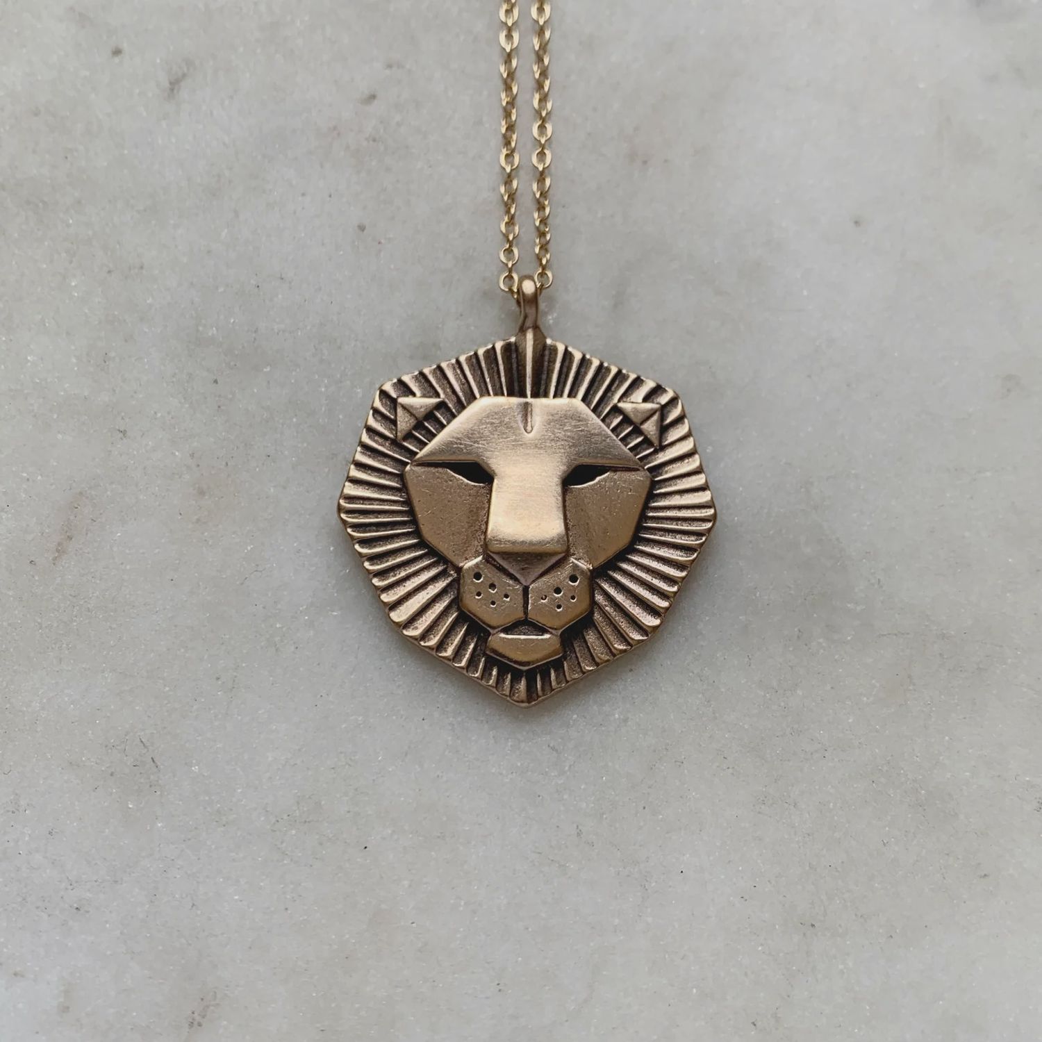 Large Lion Pendant Necklace