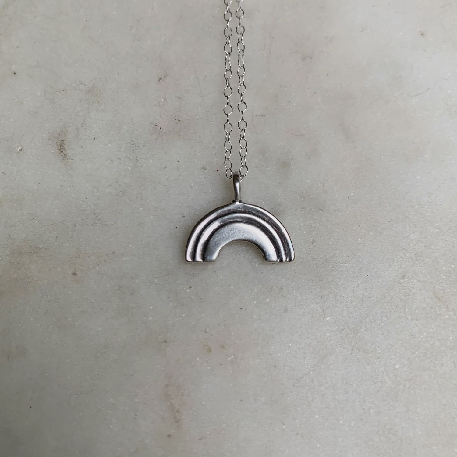 Rainbow Pendant Necklace, Material: Sterling Silver