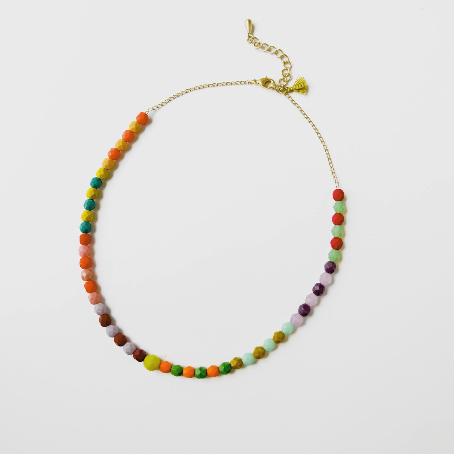 Colorful Boho Glass Bead Necklace
