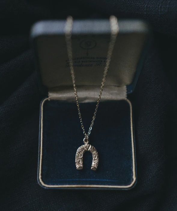 Brass Wax Cast Horseshoe Necklace