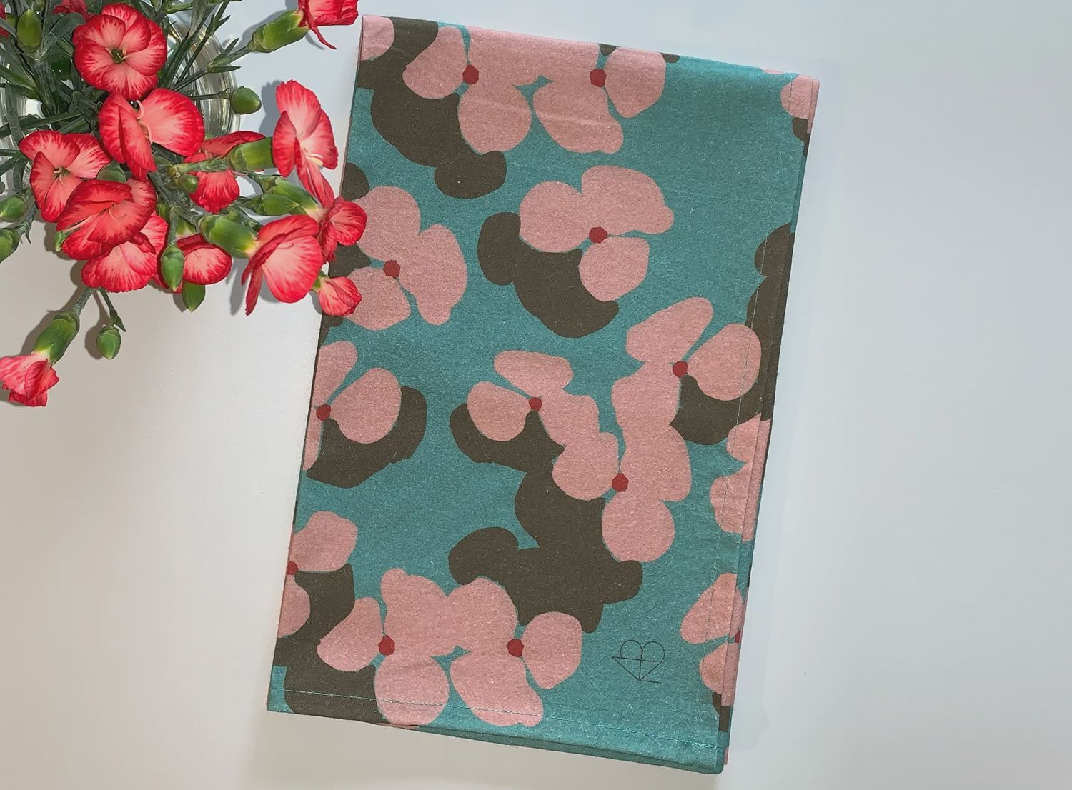 Cotton Tea Towel | Floral Pansies
